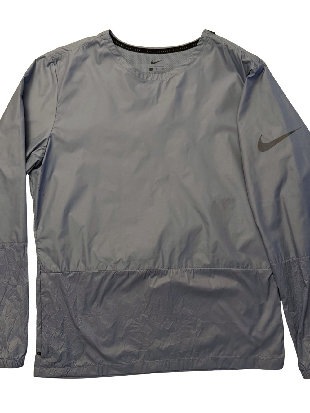 Nike Men's Grey Crew Windcheater Running Jacket Ashen Slate